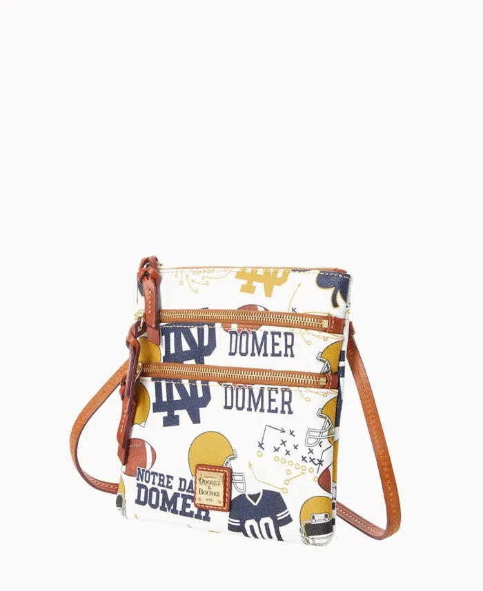 Dooney and Bourke Crossbodies Collegiate University Of Notre Dame N S Triple Zip Crossbody Notre Dame 8211 WomenMen