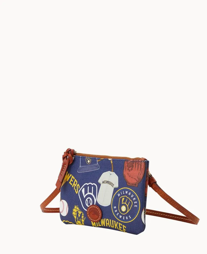 Dooney and Bourke Crossbodies MLB Brewers Top Zip Crossbody Brewers 8211 WomenMen Dooney and Bourke Crossbodies MLB Brewers Top Zip Crossbody Brewers 8211 WomenMen
