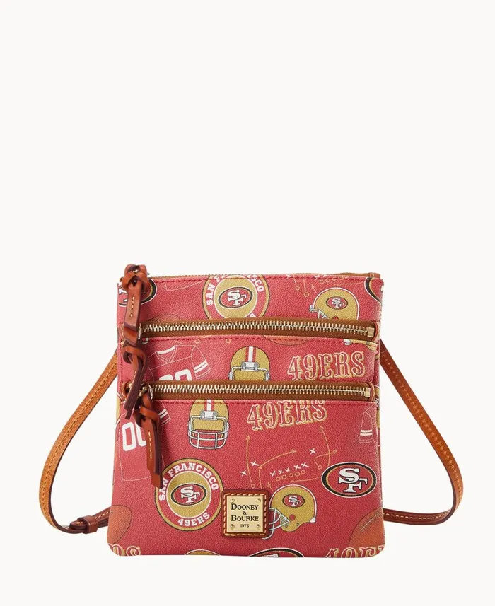 Dooney and Bourke Crossbodies NFL 49ers N S Triple Zip Crossbody 49ers 8211 WomenMen Dooney and Bourke Crossbodies NFL 49ers N S Triple Zip Crossbody 49ers 8211 WomenMen