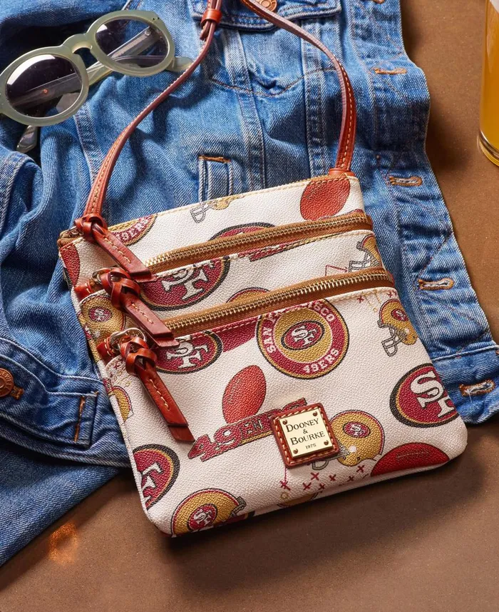 Dooney and Bourke Crossbodies NFL 49ers N S Triple Zip Crossbody 49ers 8211 WomenMen Dooney and Bourke Crossbodies NFL 49ers N S Triple Zip Crossbody 49ers 8211 WomenMen
