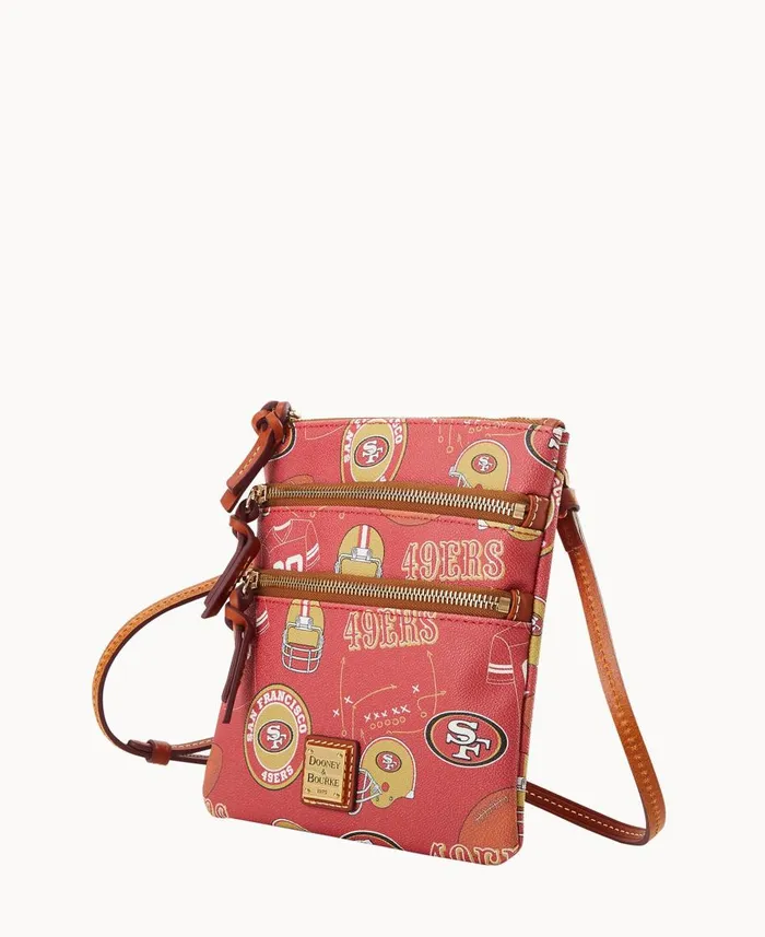 Dooney and Bourke Crossbodies NFL 49ers N S Triple Zip Crossbody 49ers 8211 WomenMen Dooney and Bourke Crossbodies NFL 49ers N S Triple Zip Crossbody 49ers 8211 WomenMen