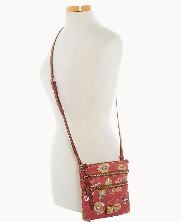 Dooney and Bourke Crossbodies NFL 49ers N S Triple Zip Crossbody 49ers 8211 WomenMen Dooney and Bourke Crossbodies NFL 49ers N S Triple Zip Crossbody 49ers 8211 WomenMen