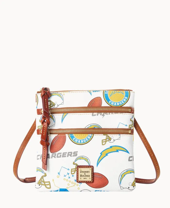 Dooney and Bourke Crossbodies NFL Chargers N S Triple Zip Crossbody Chargers 8211 WomenMen Dooney and Bourke Crossbodies NFL Chargers N S Triple Zip Crossbody Chargers 8211 WomenMen