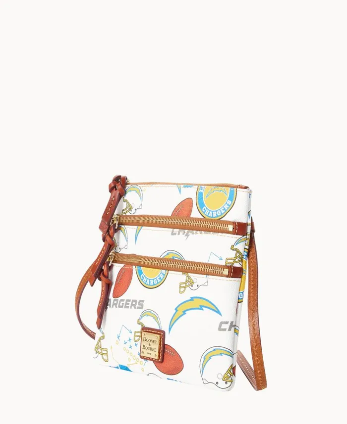 Dooney and Bourke Crossbodies NFL Chargers N S Triple Zip Crossbody Chargers 8211 WomenMen Dooney and Bourke Crossbodies NFL Chargers N S Triple Zip Crossbody Chargers 8211 WomenMen