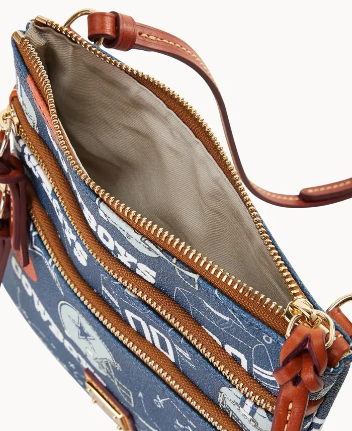 Dooney and Bourke Crossbodies NFL Cowboys N S Triple Zip Crossbody Cowboys 8211 WomenMen Dooney and Bourke Crossbodies NFL Cowboys N S Triple Zip Crossbody Cowboys 8211 WomenMen