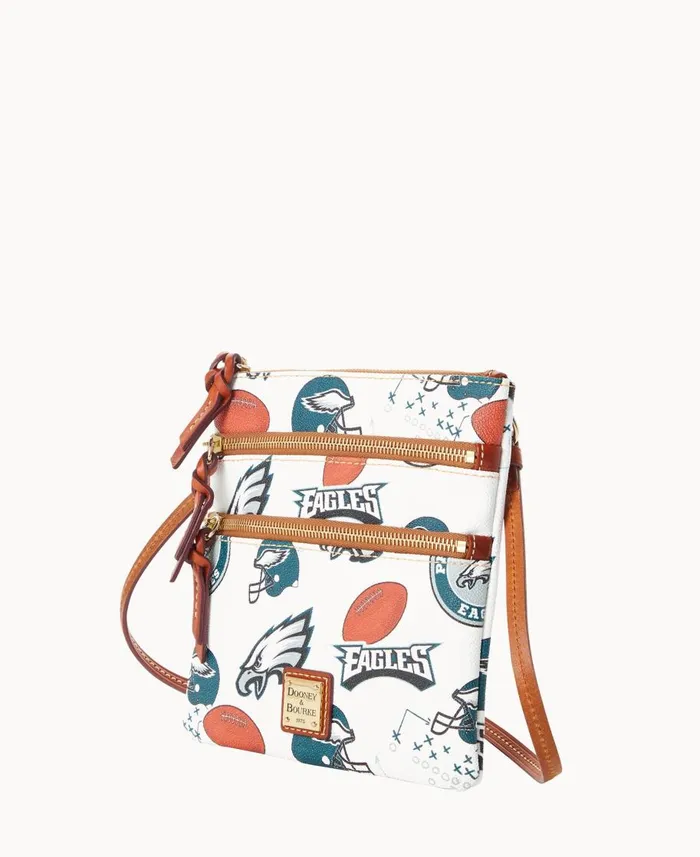 Dooney and Bourke Crossbodies NFL Eagles N S Triple Zip Crossbody Eagles 8211 WomenMen Dooney and Bourke Crossbodies NFL Eagles N S Triple Zip Crossbody Eagles 8211 WomenMen
