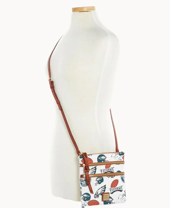 Dooney and Bourke Crossbodies NFL Eagles N S Triple Zip Crossbody Eagles 8211 WomenMen Dooney and Bourke Crossbodies NFL Eagles N S Triple Zip Crossbody Eagles 8211 WomenMen