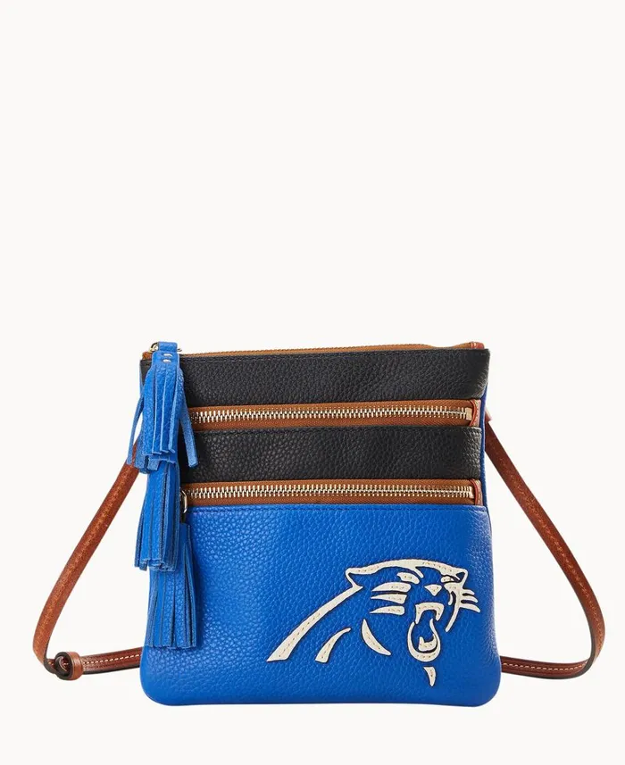 Dooney and Bourke Crossbodies NFL Panthers Triple Zip Crossbody Panthers 8211 WomenMen Dooney and Bourke Crossbodies NFL Panthers Triple Zip Crossbody Panthers 8211 WomenMen