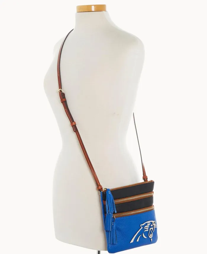 Dooney and Bourke Crossbodies NFL Panthers Triple Zip Crossbody Panthers 8211 WomenMen
