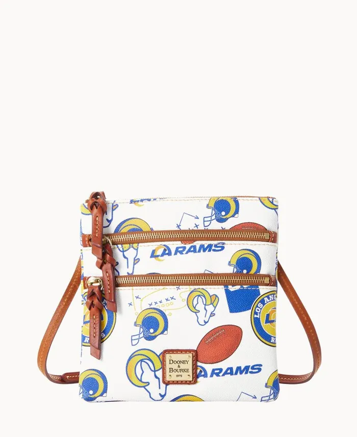 Dooney and Bourke Crossbodies NFL Rams N S Triple Zip Crossbody Rams 8211 WomenMen Dooney and Bourke Crossbodies NFL Rams N S Triple Zip Crossbody Rams 8211 WomenMen