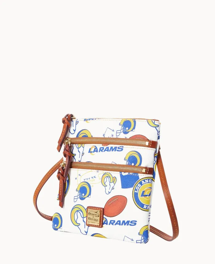 Dooney and Bourke Crossbodies NFL Rams N S Triple Zip Crossbody Rams 8211 WomenMen Dooney and Bourke Crossbodies NFL Rams N S Triple Zip Crossbody Rams 8211 WomenMen