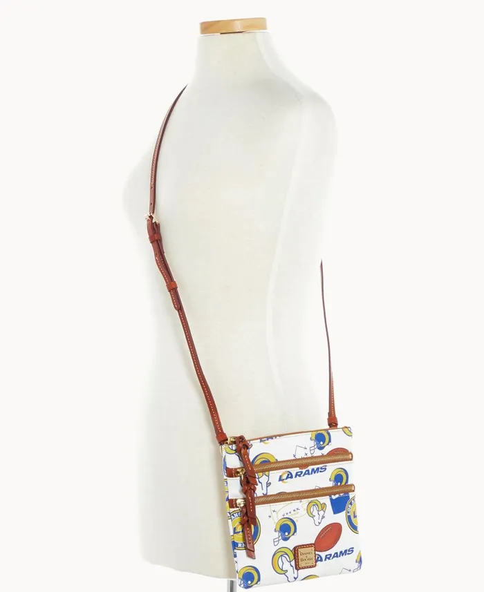 Dooney and Bourke Crossbodies NFL Rams N S Triple Zip Crossbody Rams 8211 WomenMen Dooney and Bourke Crossbodies NFL Rams N S Triple Zip Crossbody Rams 8211 WomenMen
