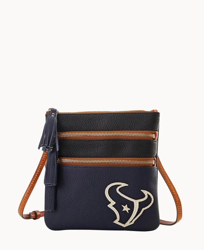 Dooney and Bourke Crossbodies NFL Texans Triple Zip Crossbody Texans 8211 WomenMen Dooney and Bourke Crossbodies NFL Texans Triple Zip Crossbody Texans 8211 WomenMen