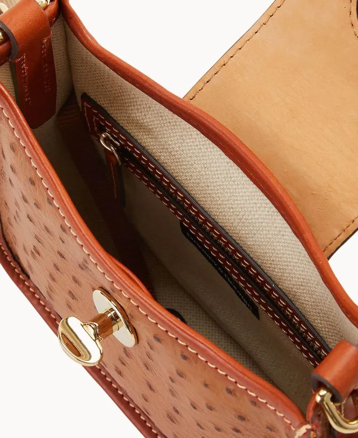 Dooney and Bourke Mini Bags Ostrich Turnlock Messenger 20 Caramel 8211 WomenMen Dooney and Bourke Mini Bags Ostrich Turnlock Messenger 20 Caramel 8211 WomenMen