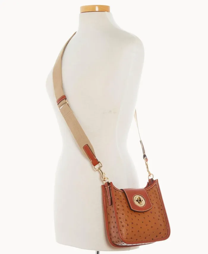 Dooney and Bourke Mini Bags Ostrich Turnlock Messenger 20 Caramel 8211 WomenMen Dooney and Bourke Mini Bags Ostrich Turnlock Messenger 20 Caramel 8211 WomenMen