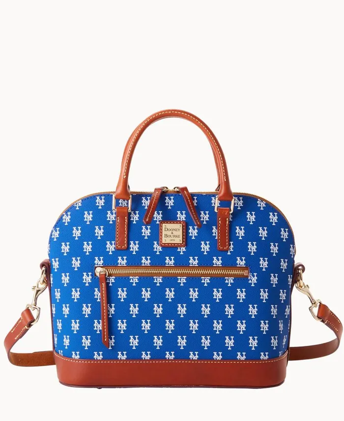 Dooney and Bourke Satchels MLB Mets Domed Zip Satchel Mets 8211 WomenMen