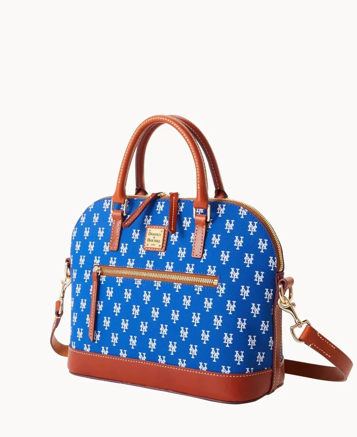Dooney and Bourke Satchels MLB Mets Domed Zip Satchel Mets 8211 WomenMen