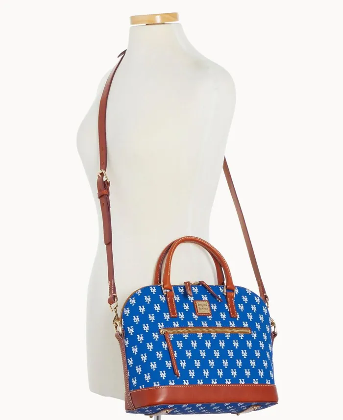 Dooney and Bourke Satchels MLB Mets Domed Zip Satchel Mets 8211 WomenMen