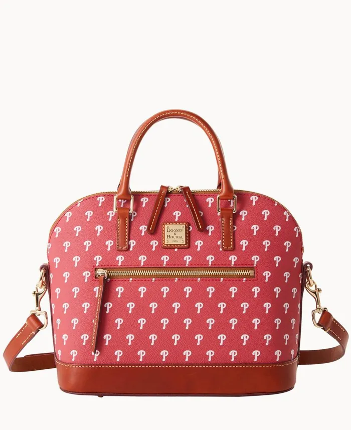 Dooney and Bourke Satchels MLB Phillies Domed Zip Satchel Phillies 8211 WomenMen Dooney and Bourke Satchels MLB Phillies Domed Zip Satchel Phillies 8211 WomenMen