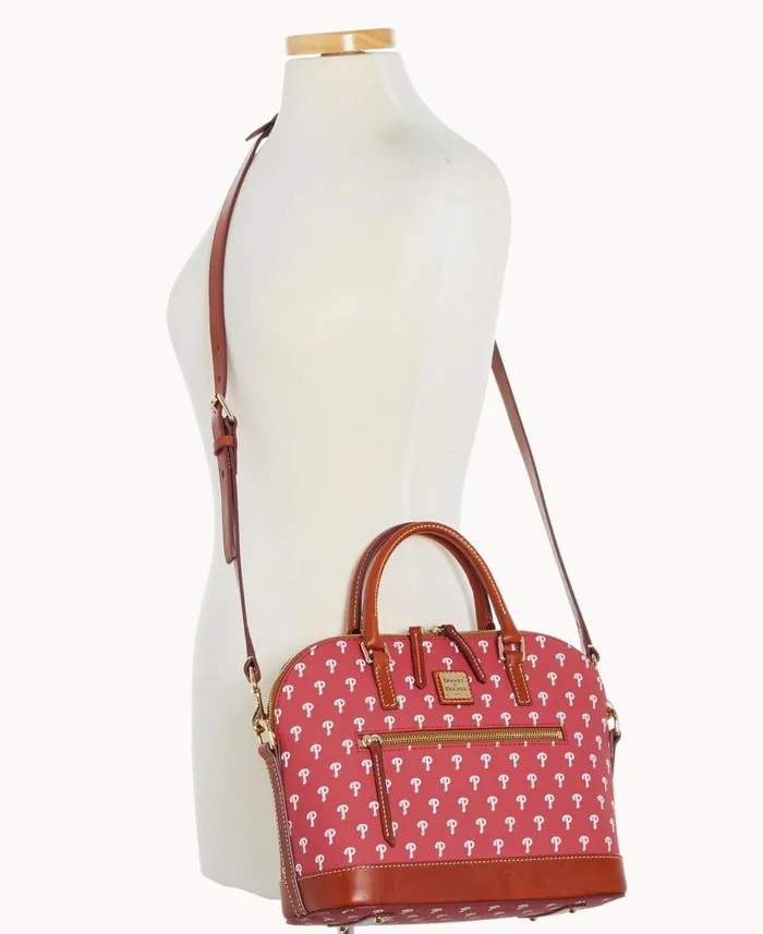 Dooney and Bourke Satchels MLB Phillies Domed Zip Satchel Phillies 8211 WomenMen Dooney and Bourke Satchels MLB Phillies Domed Zip Satchel Phillies 8211 WomenMen