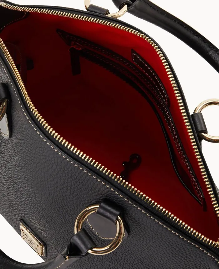 Dooney and Bourke Satchels Pebble Grain Satchel Black Black 8211 WomenMen