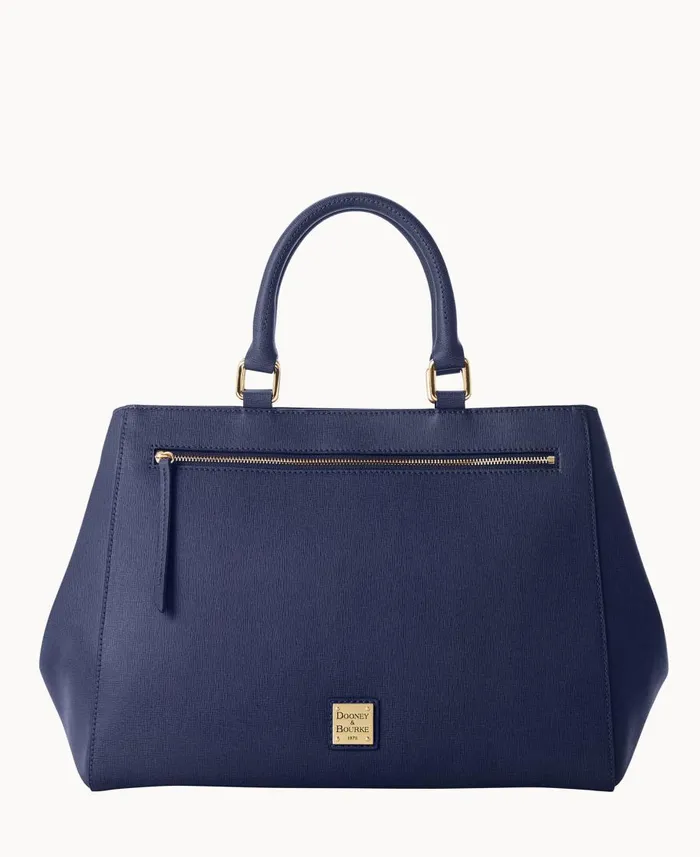 Dooney and Bourke Satchels Saffiano Zip Satchel Marine 8211 WomenMen