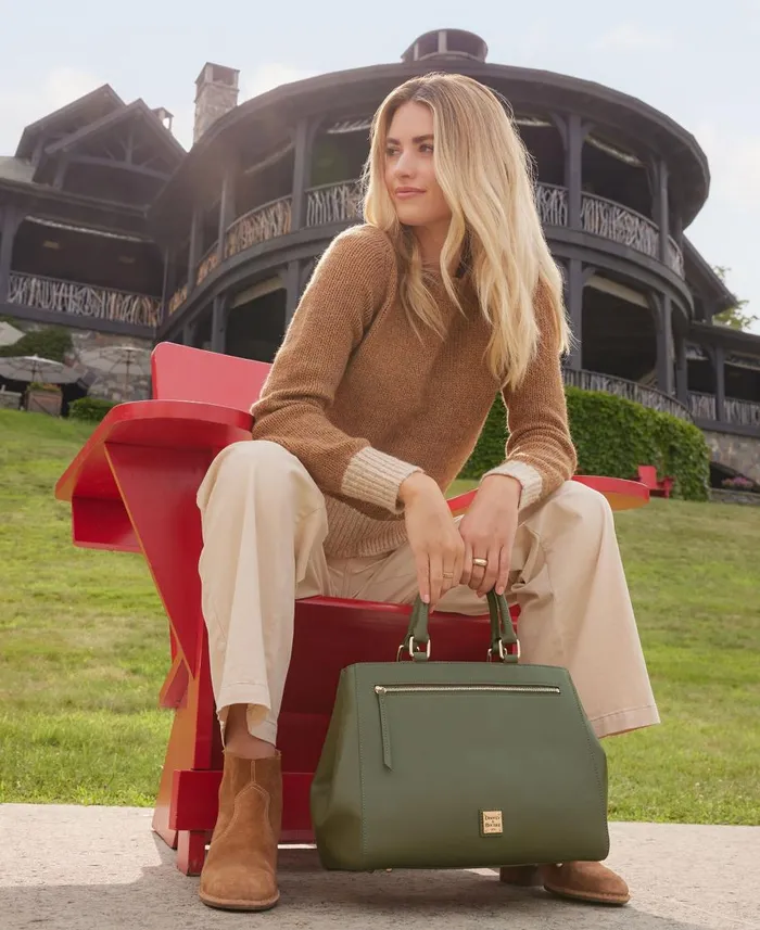 Dooney and Bourke Satchels Saffiano Zip Satchel Marine 8211 WomenMen