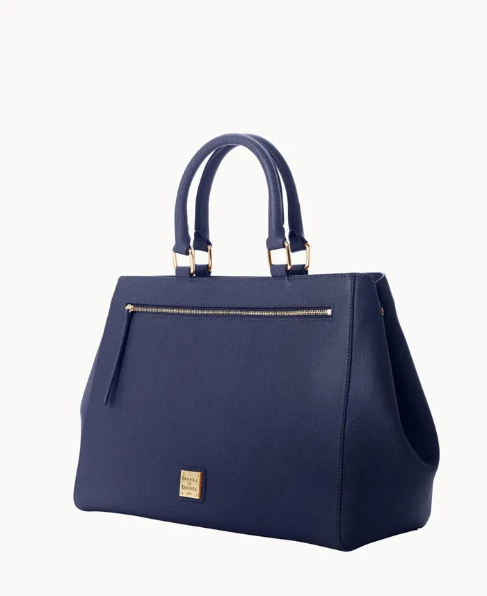Dooney and Bourke Satchels Saffiano Zip Satchel Marine 8211 WomenMen