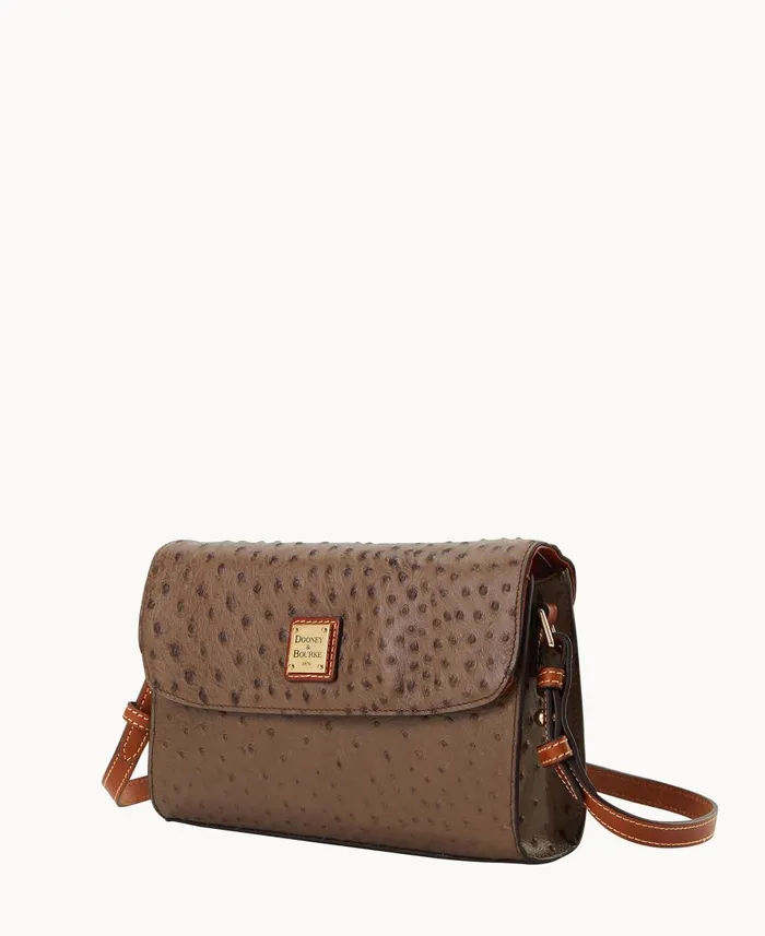 Dooney and Bourke Shoulder Bags Ostrich Lacey Clutch Mushroom 8211 WomenMen