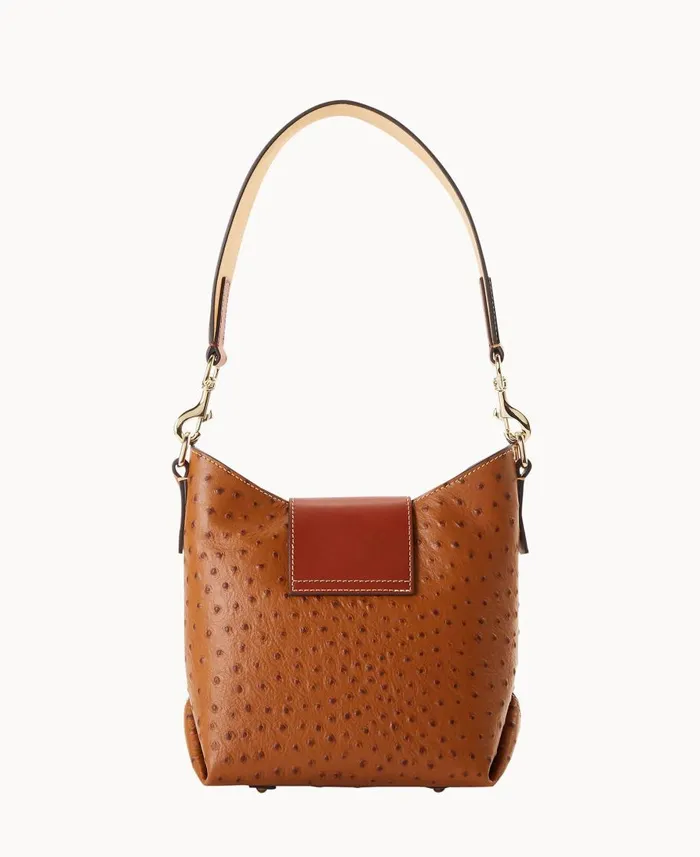 Dooney and Bourke Shoulder Bags Ostrich Turnlock Sac 22 Caramel 8211 WomenMen Dooney and Bourke Shoulder Bags Ostrich Turnlock Sac 22 Caramel 8211 WomenMen