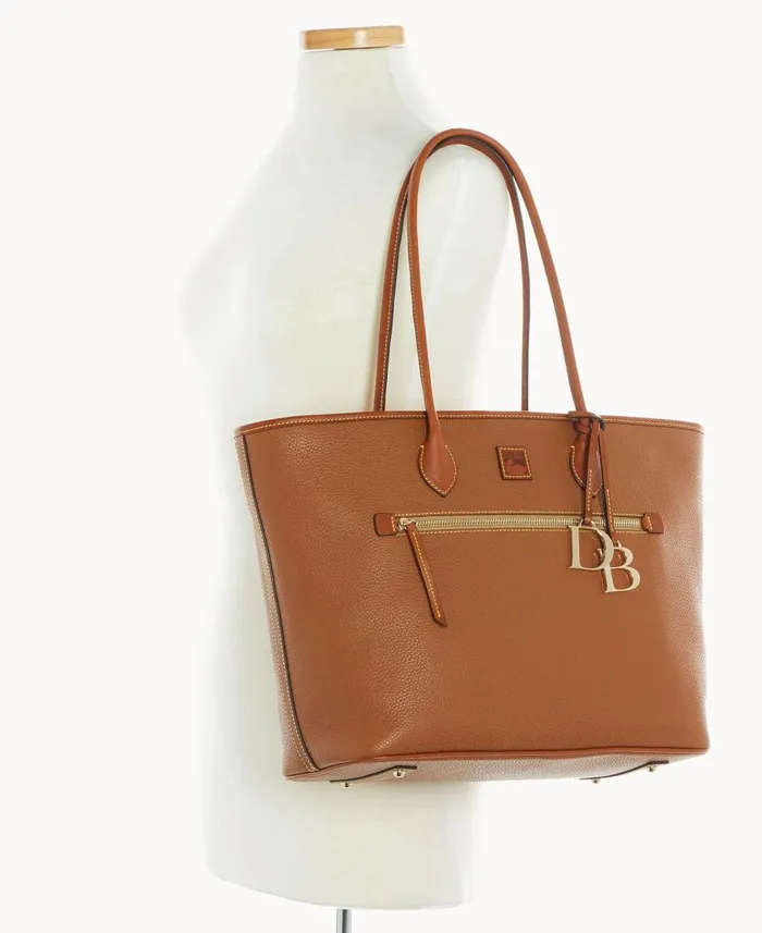 Dooney and Bourke Totes Pebble Grain Large Tote Caramel 8211 WomenMen