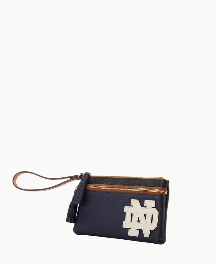 Dooney and Bourke Wallets Collegiate University Of Notre Dame Double Zip Wristlet University Of Notre Dame 8211 WomenMen