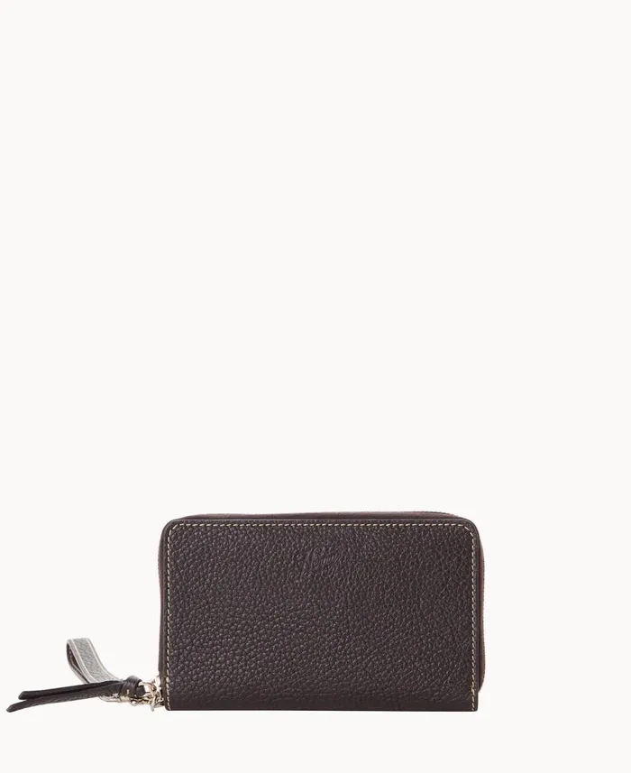 Dooney and Bourke Wallets Henrys Zip Around Wristlet Brown Tmoro 8211 WomenMen