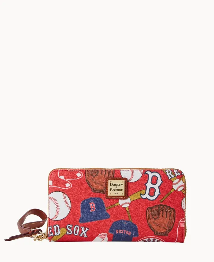 Dooney and Bourke Wallets MLB Red Sox Large Zip Around Wristlet Red Sox 8211 WomenMen Dooney and Bourke Wallets MLB Red Sox Large Zip Around Wristlet Red Sox 8211 WomenMen