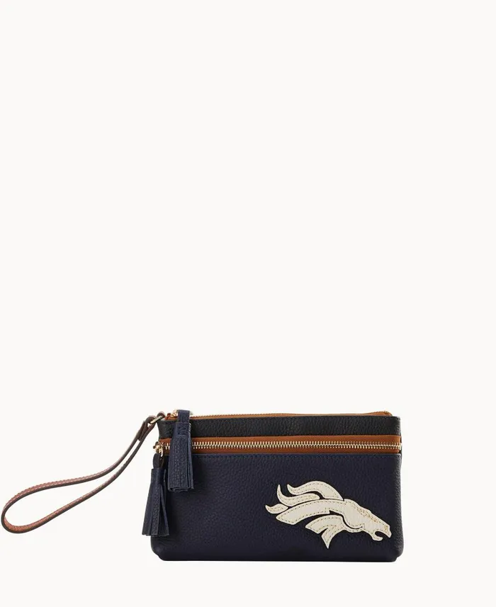 Dooney and Bourke Wallets NFL Broncos Double Zip Wristlet Broncos 8211 WomenMen Dooney and Bourke Wallets NFL Broncos Double Zip Wristlet Broncos 8211 WomenMen