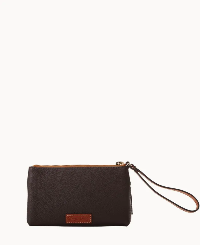 Dooney and Bourke Wallets NFL Browns Double Zip Wristlet Browns 8211 WomenMen