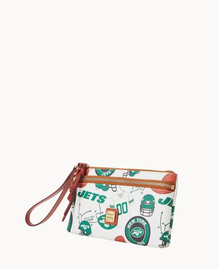 Dooney and Bourke Wallets NFL Jets Double Zip Wristlet New York Jets 8211 WomenMen Dooney and Bourke Wallets NFL Jets Double Zip Wristlet New York Jets 8211 WomenMen