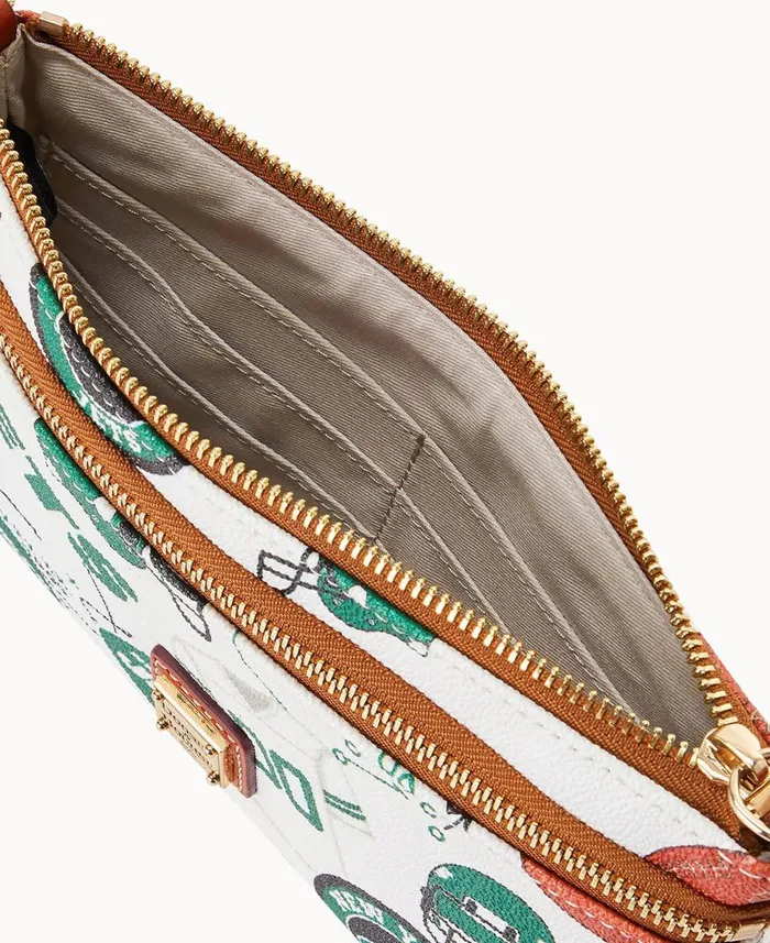 Dooney and Bourke Wallets NFL Jets Double Zip Wristlet New York Jets 8211 WomenMen Dooney and Bourke Wallets NFL Jets Double Zip Wristlet New York Jets 8211 WomenMen
