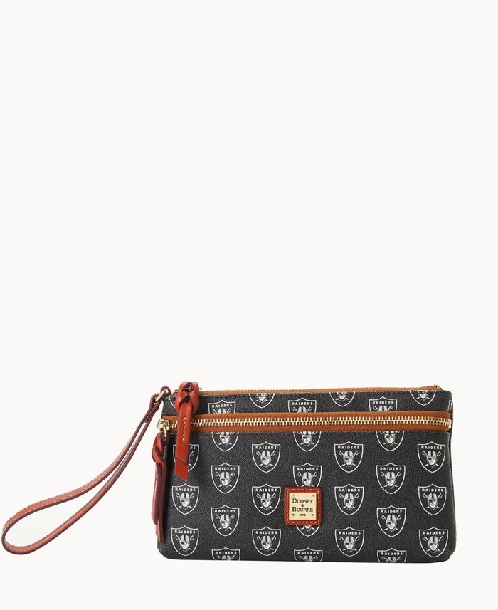 Dooney and Bourke Wallets NFL Raiders Double Zip Wristlet Las Vegas Raiders 8211 WomenMen Dooney and Bourke Wallets NFL Raiders Double Zip Wristlet Las Vegas Raiders 8211 WomenMen
