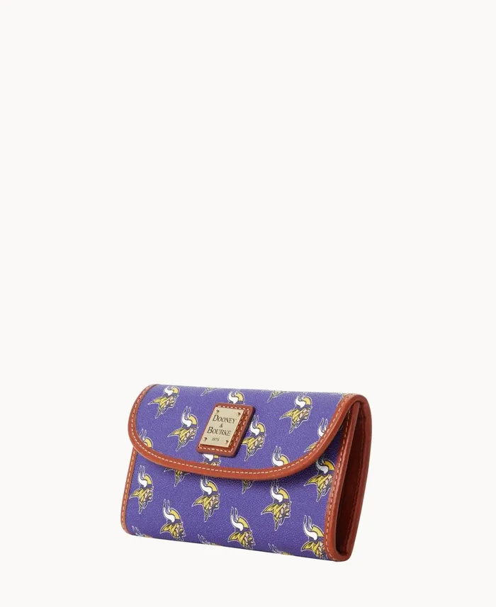 Dooney and Bourke Wallets NFL Vikings Continental Clutch Vikings 8211 WomenMen Dooney and Bourke Wallets NFL Vikings Continental Clutch Vikings 8211 WomenMen