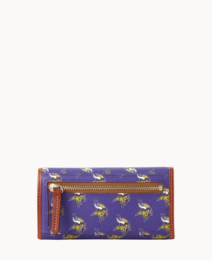 Dooney and Bourke Wallets NFL Vikings Continental Clutch Vikings 8211 WomenMen Dooney and Bourke Wallets NFL Vikings Continental Clutch Vikings 8211 WomenMen