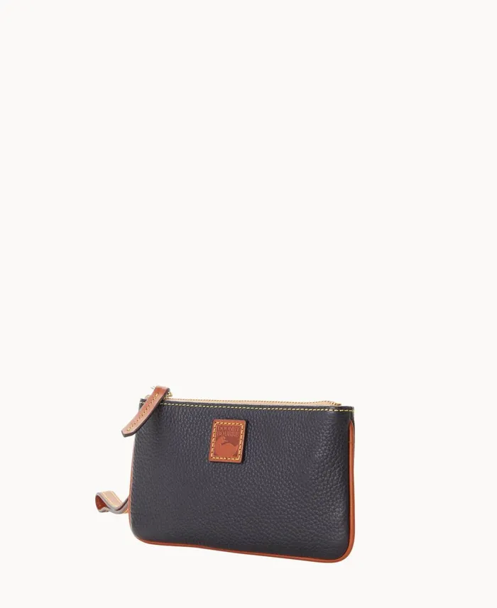Dooney and Bourke Wallets Pebble Grain Medium Wristlet Black 8211 WomenMen