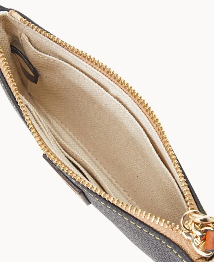 Dooney and Bourke Wallets Pebble Grain Medium Wristlet Black 8211 WomenMen