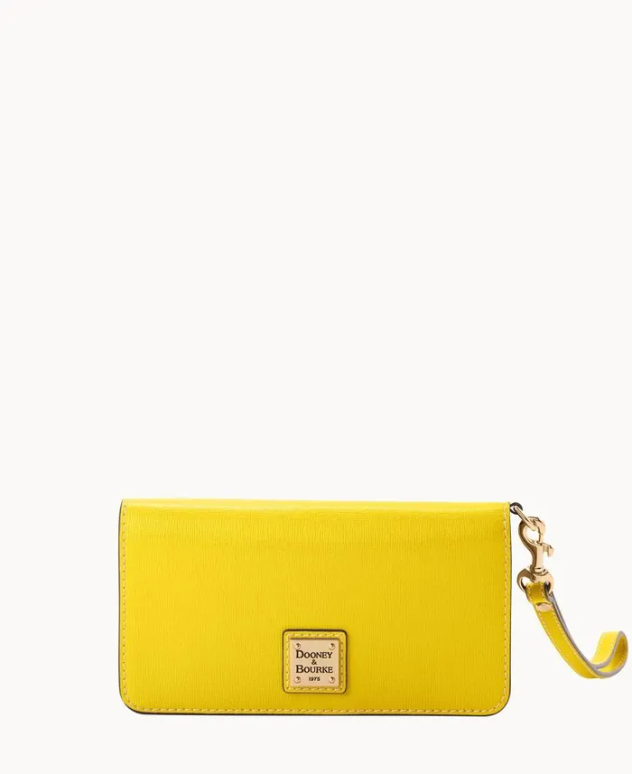 Dooney and Bourke Wallets Saffiano Fey Phone Wristlet Forsythia 8211 WomenMen
