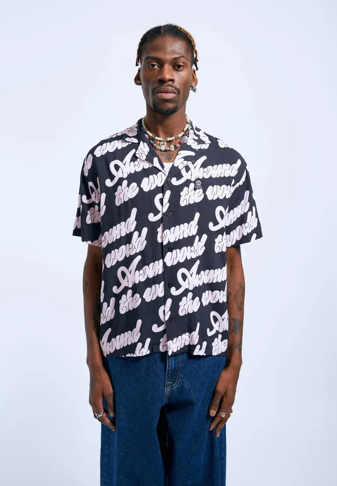 Dr Denim Shirts Women Madi Shirt 8211 Off Black Around AOP Off Black Around Aop