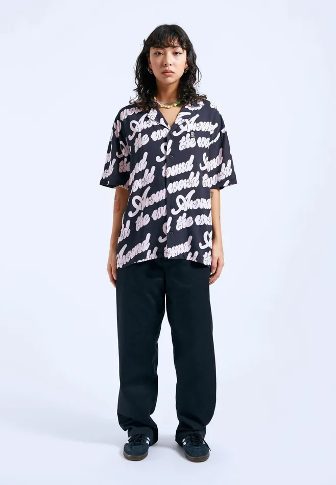 Dr Denim Shirts Women Madi Shirt 8211 Off Black Around AOP Off Black Around Aop