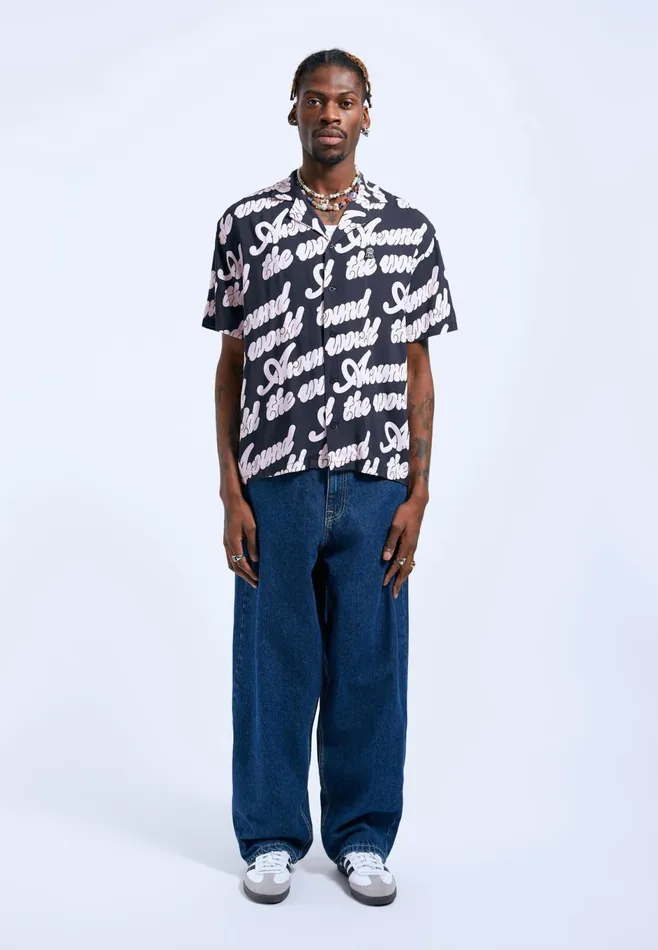 Dr Denim Shirts Women Madi Shirt 8211 Off Black Around AOP Off Black Around Aop