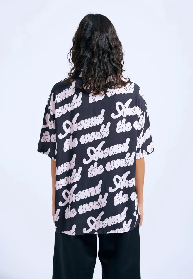 Dr Denim Shirts Women Madi Shirt 8211 Off Black Around AOP Off Black Around Aop