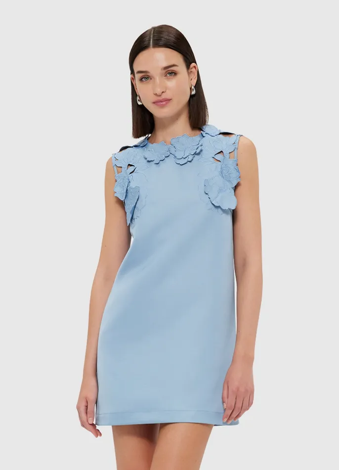 Dresses and Jumpsuits Blair Appliqu Mini Dress 8211 Powder Blue 8211 LEO LIN Women