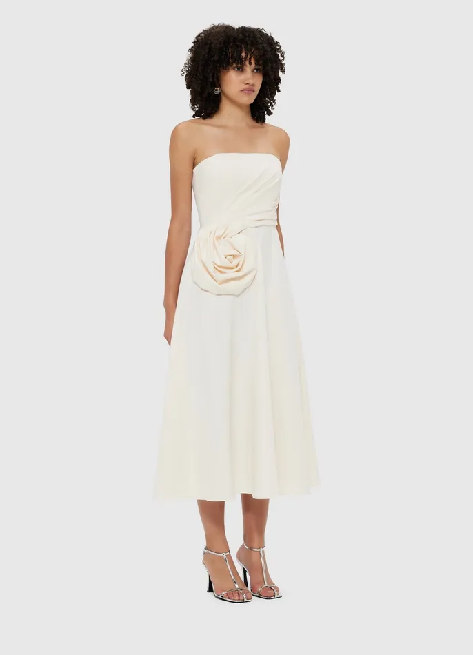 Dresses and Jumpsuits Ivanna Rose Bustier Midi Dress 8211 Vanilla LEO LIN Women